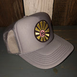 Hermosa Beach SUNBEAMS High Crown Trucker Hat - Grey (Curved Brim)