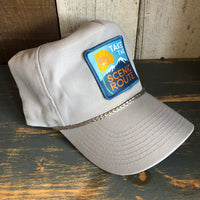 TAKE THE SCENIC ROUTE 5-Panel Polyester Golf Cap - Grey/Grey Braid