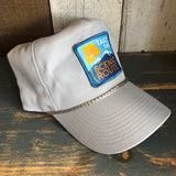 TAKE THE SCENIC ROUTE 5-Panel Polyester Golf Cap - Grey/Grey Braid
