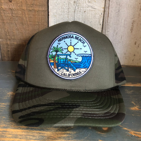 Hermosa Beach SHOREFRONT Camo Winter All Foam Cap Hat - Forest Camo/Olive