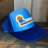 Hermosa Beach GOLDEN HOUR High Crown 5 Panel Trucker Cap, Foam/Mesh - Columbia Blue/Royal
