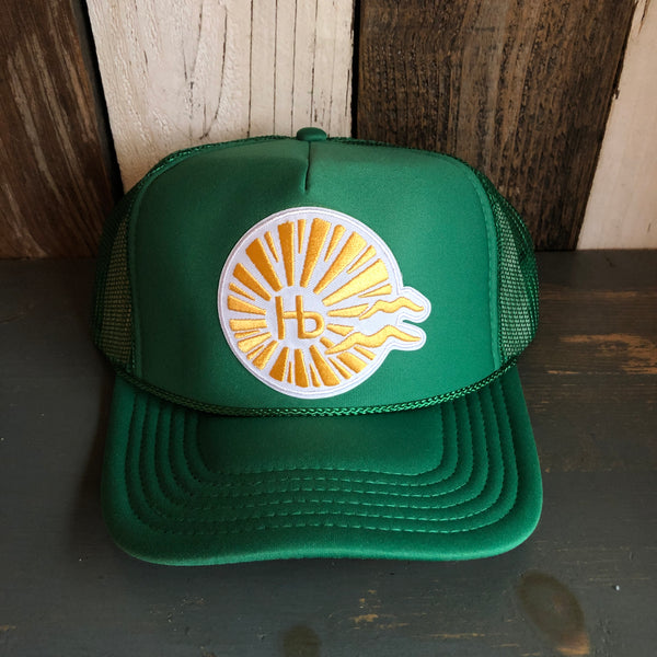 Hermosa Beach CLASSIC LOGO High Crown Trucker Hat - Kelly Green