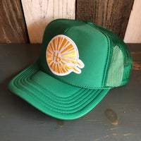 Hermosa Beach CLASSIC LOGO High Crown Trucker Hat - Kelly Green