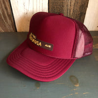 Hermosa Beach HERMOSA AVE High Crown Trucker Hat - Burgundy Maroon
