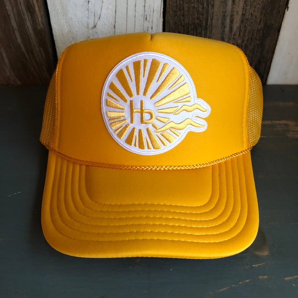 Hermosa Beach CLASSIC LOGO High Crown Trucker Hat - Gold