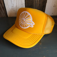 Hermosa Beach CLASSIC LOGO High Crown Trucker Hat - Gold