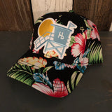 Hermosa Beach LIFEGUARD TOWER Hawaiian Pattern 6 Panel Low Profile Baseball Cap - A ‘o ia (Curved Brim)