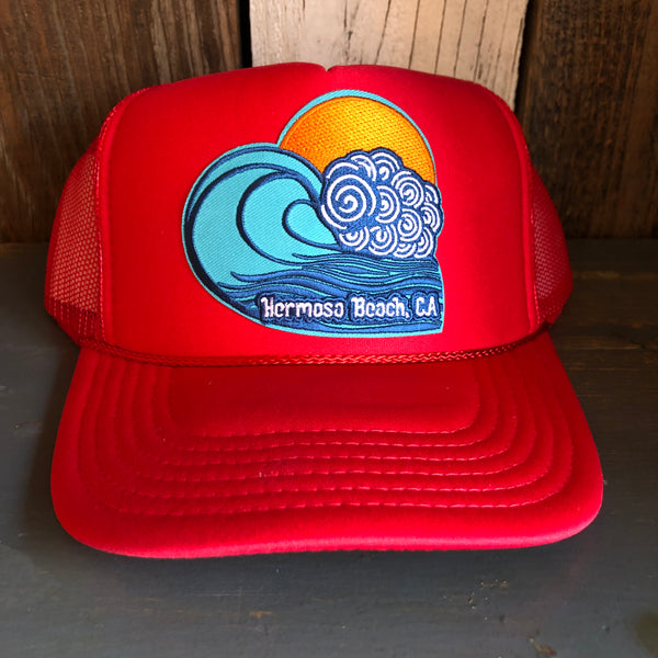 Hermosa Beach TUBULAR High Crown Trucker Hat - Red