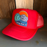 Hermosa Beach TUBULAR High Crown Trucker Hat - Red
