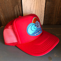 Hermosa Beach TUBULAR High Crown Trucker Hat - Red