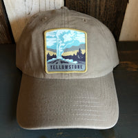 Yellowstone National Park 6 Panel Low Profile Style Dad Hat - Dark Khaki