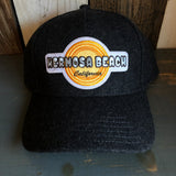 Hermosa Beach HIGH HEAT 5 Panel Low Profile Melton Wool Blend Baseball Cap with Velcro Closure - Heather Black