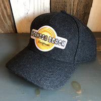 Hermosa Beach HIGH HEAT 5 Panel Low Profile Melton Wool Blend Baseball Cap with Velcro Closure - Heather Black