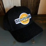 Hermosa Beach HIGH HEAT 5 Panel Low Profile Melton Wool Blend Baseball Cap with Velcro Closure - Heather Black