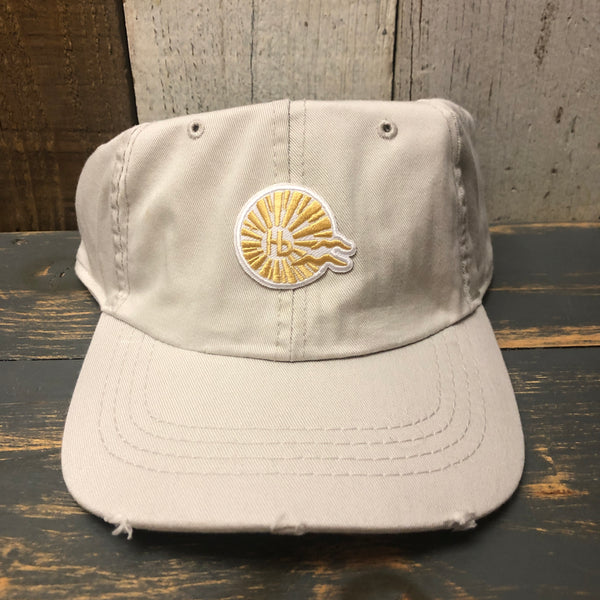 Hermosa Beach CLASSIC MINI HB Vintage Distress Washed Relax Dad Hat - Stone