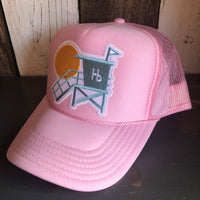 Hermosa Beach LIFEGUARD TOWER High Crown Trucker Hat - Pink