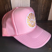 Hermosa Beach CLASSIC LOGO High Crown Trucker Hat - Pink