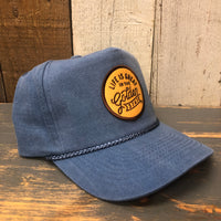 LIFE IS GREAT IN THE GOLDEN STATE - 5 panel Stone Washed Canvas - Sky/Sky Braid
