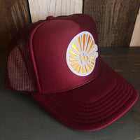 Hermosa Beach CLASSIC LOGO High Crown Trucker Hat - Burgundy Maroon