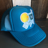 Hermosa Beach LIFEGUARD TOWER Trucker Hat - Turquoise Blue
