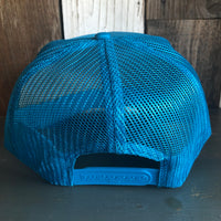 Hermosa Beach TUBULAR High Crown Trucker Hat - Turquoise Blue