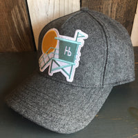 Hermosa Beach LIFEGUARD TOWER 5 Panel Low Profile Melton Wool Blend Baseball Cap with Velcro Closure - Heather Grey
