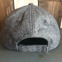 Hermosa Beach LIFEGUARD TOWER 5 Panel Low Profile Melton Wool Blend Baseball Cap with Velcro Closure - Heather Grey