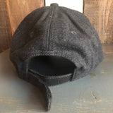 Hermosa Beach HIGH HEAT 5 Panel Low Profile Melton Wool Blend Baseball Cap with Velcro Closure - Heather Black