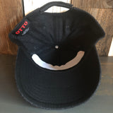 Hermosa Beach SUNBEAMS 5 Panel Low Profile Melton Wool Blend Baseball Cap with Velcro Closure - Heather Black