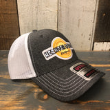 Hermosa Beach HIGH HEAT 6 Panel Low Profile Mesh Back Trucker Hat - Faded Black/White