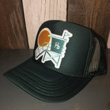 Hermosa Beach LIFEGUARD TOWER High Crown Trucker Hat - Dark Green