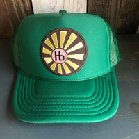Hermosa Beach SUNBEAMS High Crown Trucker Hat - Kelly Green