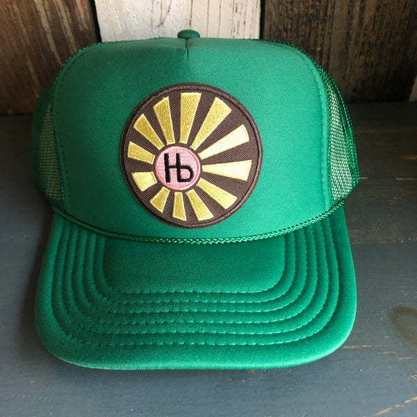 Hermosa Beach SUNBEAMS High Crown Trucker Hat - Kelly Green