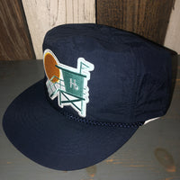 Hermosa Beach LIFEGUARD TOWER 5 Panel High Crown Nylon Baseball Cap - Navy