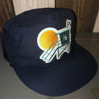 Hermosa Beach LIFEGUARD TOWER 5 Panel High Crown Nylon Baseball Cap - Navy