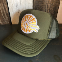 Hermosa Beach CLASSIC LOGO High Crown Trucker Hat - Olive