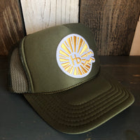 Hermosa Beach CLASSIC LOGO High Crown Trucker Hat - Olive