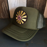 Hermosa Beach SUNBEAMS High Crown Trucker Hat - Olive