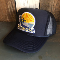 Hermosa Beach FIESTA High Crown Trucker Hat - Navy