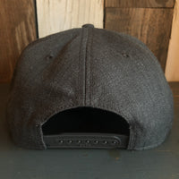 Hermosa Beach SUFING GRIZZLY BEAR 5-Panel Mid Profile Snapback Hat - Heather Black
