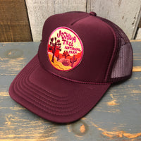 JOSHUA TREE NATIONAL PARK High Crown Trucker Hat - Burgundy Maroon