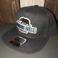Hermosa Beach SUFING GRIZZLY BEAR 5-Panel Mid Profile Snapback Hat - Heather Black