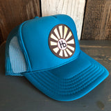 Hermosa Beach SUNBEAMS High Crown Trucker Hat - Turquoise Blue