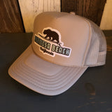Hermosa Beach SURFING GRIZZLY BEAR High Crown Trucker Hat (Khaki)