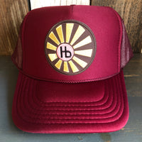 Hermosa Beach SUNBEAMS Trucker Hat - Burgundy Maroon