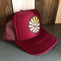 Hermosa Beach SUNBEAMS Trucker Hat - Burgundy Maroon