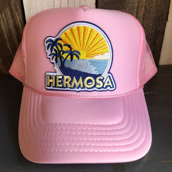 Hermosa Beach FIESTA High Crown Trucker Hat - Pink
