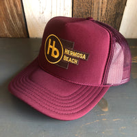 Hermosa Beach THE NEW STYLE High Crown Trucker Hat - Burgundy Maroon