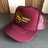 Hermosa Beach THE NEW STYLE High Crown Trucker Hat - Burgundy Maroon
