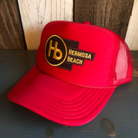Hermosa Beach THE NEW STYLE High Crown Trucker Hat - Red
